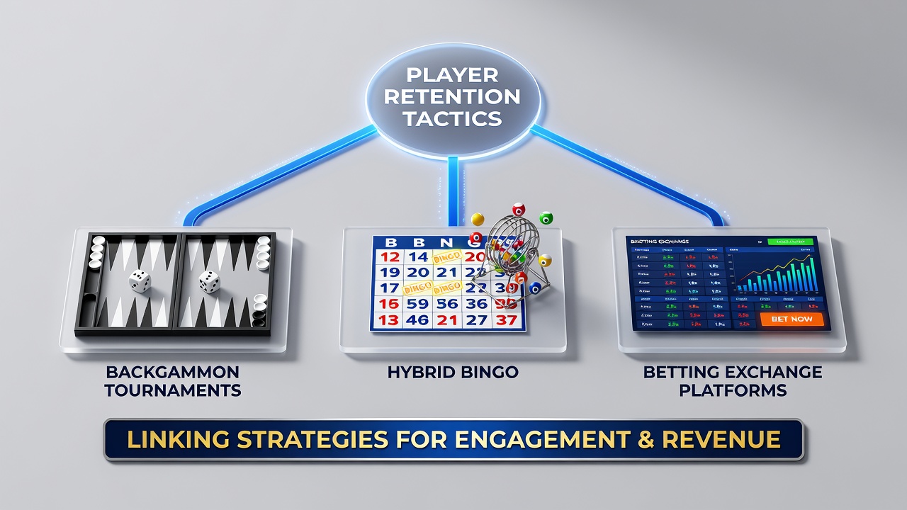 Players engaged in backgammon tournaments transitioning to hybrid bingo sessions on integrated platforms